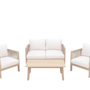 Bộ Sofa Ngoài Trời Dây Đan (Rope) Kèm Bàn Trà – Nhẹ Nhàng, Sang Chuẩn Resort